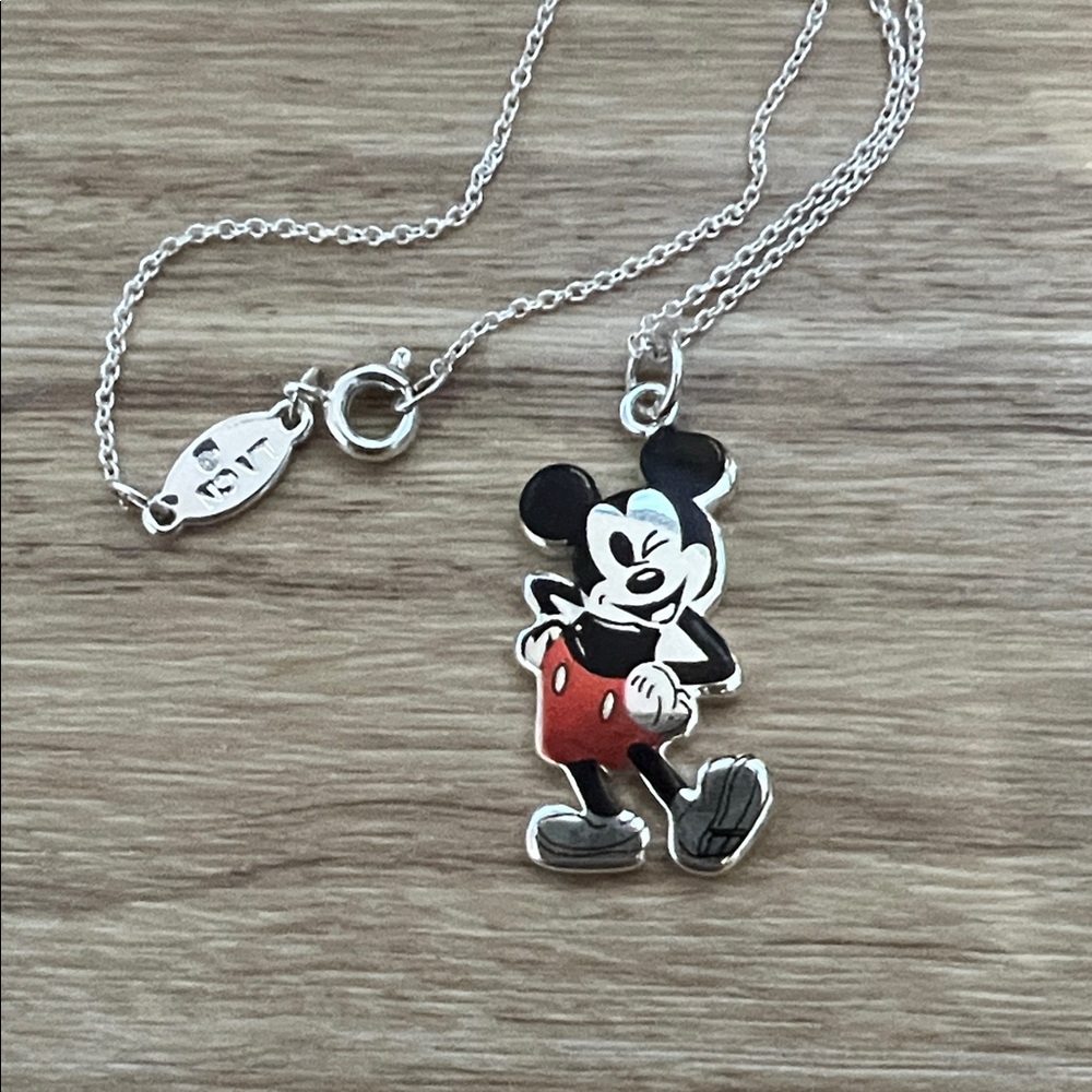 Disney Mickey Mouse Silver and Red Necklace